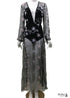 Vestido largo de encaje negro para mujer